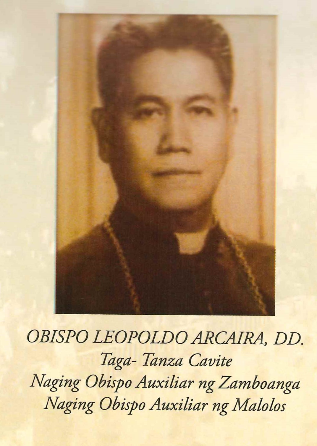 Bishop Leopoldo Arcaira, D.D.